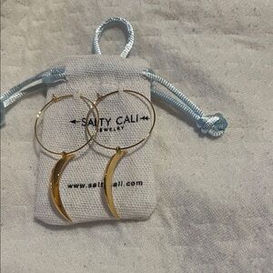 Gold Crescent Hoop Earrings